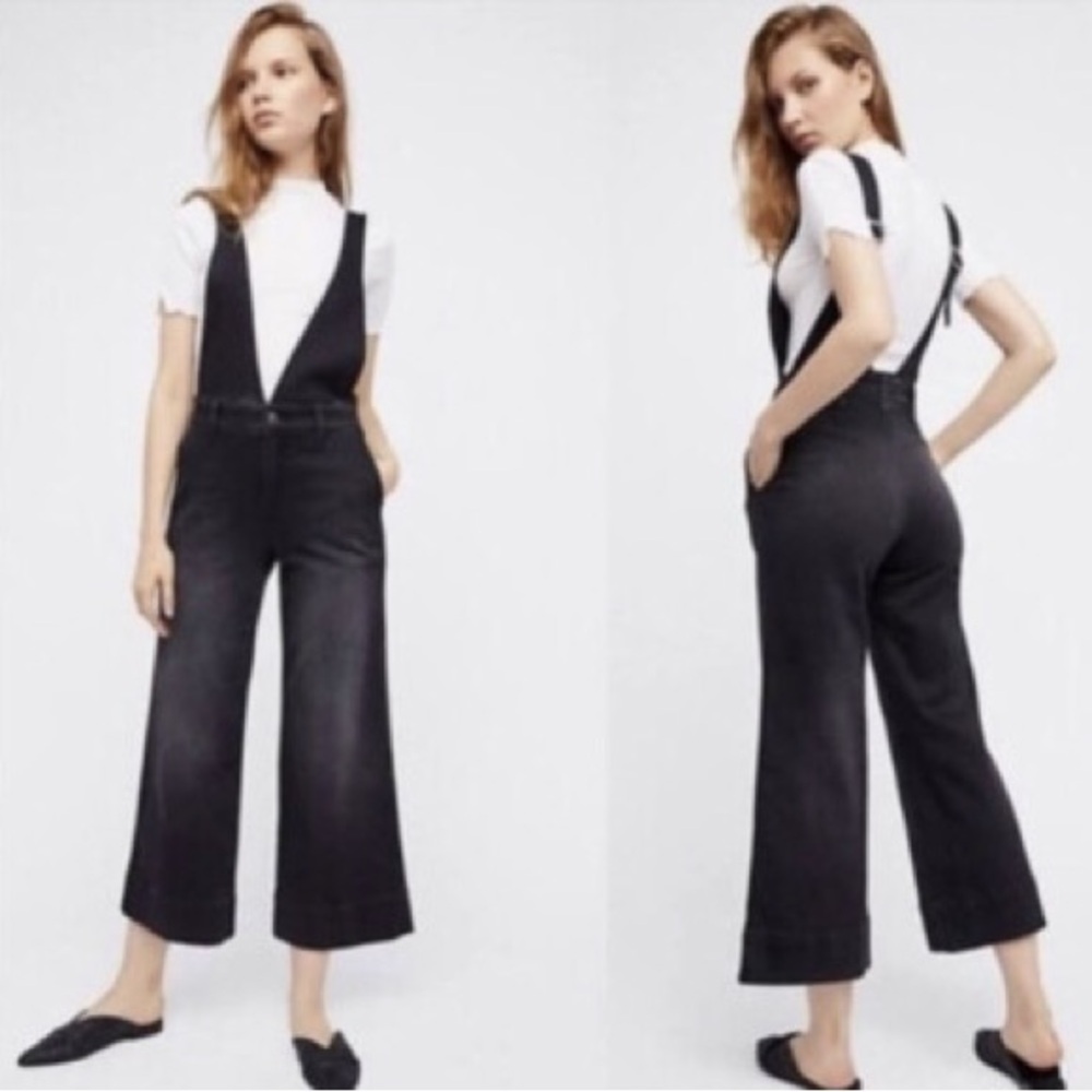 Free People Denim Overalls